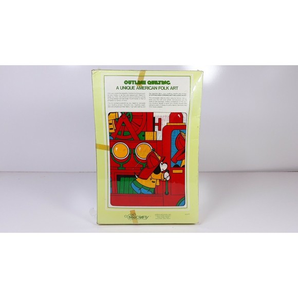 Vintage Beecrafty Puppy Fire Engine Kids Room Wall Hanger Quilting Kit Sealed - Picture 2 of 7